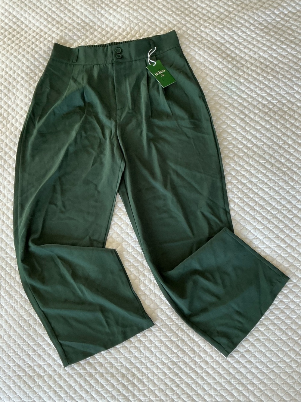 HALARA Dark Green Flex High Waisted Straight Leg Work Pants  L petite - Picture 11 of 12